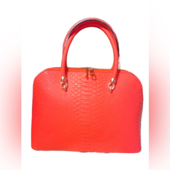 JUST FAB IAN SATCHEL - CORAL (NEW WITH TAGS) - Picture 2 of 6